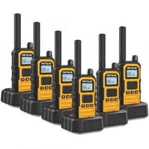 Retevis RB648 Plus Talkie Walkie &Eacute;tanche IP67, Talkie-Walkie Longue Port&eacute;e, Fiabilit&eacute; Robuste, Appel de Groupe, 2000 mAh Type-C, Talkies Walkies Rechargeable pour Chantier Industriel (6 Pcs, Jaune) (RetevisDirect, neuf)