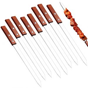 8 Pièces Pique a Brochette pour Barbecue, Pic Brochette Inox, Réutilisable Accessoire Barbecue, Solide Pratique Ustensiles Barbecue, pour Camping, Fêtes, Anniversaires, Pique-Niques (jingjie231335, neuf)