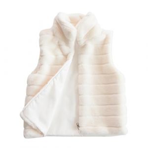 Gilet court en fausse fourrure pour femme - Gilet matelass&eacute; l&eacute;ger sans manches - Manteau en fourrure d'hiver chaud - Veste en fourrure - Grandes tailles - Gilet en fourrure synth&eacute;tique - Manteau (yishu`poe, neuf)