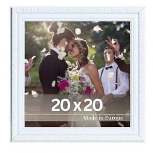 Victor Cadre Photo Artistique Chagall en Blanc - 20x20 cm D&eacute;cor atif Vintage - Convient Pour Certificats - Ch&acirc;ssis pour l'image Carr&eacute; - Antique - Baroque (Victor_Store, neuf)