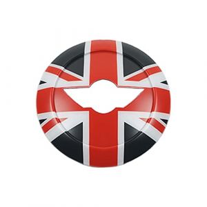 Le style UK MINI R50 R52 R53 coques de Panneau central du volant, autocollant de Panneau central du volant pour Mini Cooper One/S/JCW R50 R52 R53 2002&ndash;2006 (Union Jack Noir/Rouge) (UVCANY-EU, neuf)