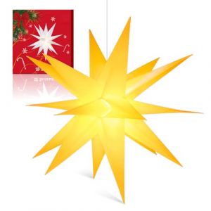 Sky angle &Eacute;toile de No&euml;l lumineuse 3D - Batterie avec minuterie - Pour fen&ecirc;tre - 45 cm - Pour d&eacute;corer le sapin de No&euml;l - LED jaune - Pour cour, balcon et jardin (Sky angle, neuf)