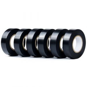 CHUANGSEED 6 Rouleaux,Ruban adh&eacute;sif isolant &eacute;lectrique Noir,19mmx20m,Ruban &eacute;lectrique en PVC,Ruban isolant vinyle pour R&eacute;paration de c&acirc;bles &eacute;lectriques,Attacher des fils &eacute;lectriques,flexible,ignifuge (CHUANGSEED, neuf)