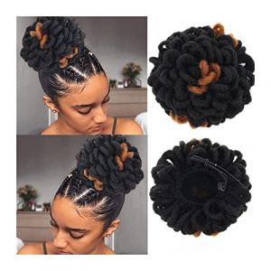 Postiche en Chignon Désordonné pour Femme Chignon synthétique bouclé cordon queue de cheval extensible brosse à cheveux pince chignon tresse chignon pince à cheveux for les femmes noires cordon chigno (wuwuwucc, neuf)