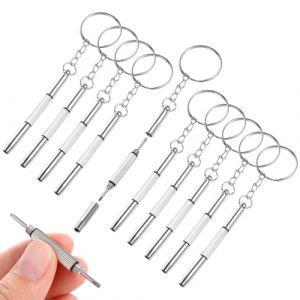 10 Pi&egrave;ces Petit Tournevis &agrave; Deux Bouts de Poche, Tournevis de R&eacute;paration de Poche pour Lunettes et Lunettes, 3-in-1 Mini Tournevis pour Lunettes Kit de R&eacute;paration (Argent) (LIN  YAMEIZI UK SHOP, neuf)