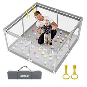 Parc Bebe, 125cm Parc B&eacute;b&eacute; Pliable avec Maille Douce Respirante, Parc Enfant avec Base Antid&eacute;rapante, Espace d'activit&eacute;s pour enfants int&eacute;rieure et ext&eacute;rieure, de 0 &agrave; 6 ans (SUNSHINE BABY PARADISE, neuf)