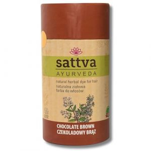 Sattva Coloration naturelle pour cheveux, marron chocolat, au henné, convient aux personnes allergiques, couleur végétale bio pour couleur, volume et brillance des cheveux naturels, double portion, (NADMA, neuf)
