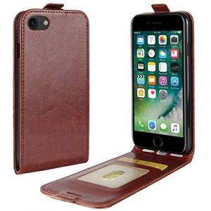 HualuBro Coque pour iPhone SE 2020, iPhone 8 Coque, iPhone 7 Coque, Protection Housse en Cuir PU Portefeuille Flip Cover Case Antichoc Magn&eacute;tique Etui pour iPhone SE 2 SE2 Coque (Marron) (HualuBro EU, neuf)
