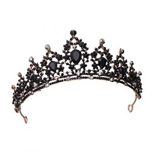 BATHVEVE Bandeau De Couronne R&eacute;tro Couronne De Mari&eacute;e Tiara De Mariage Cheveux De Mariage De Diad&egrave;me Pour Les Femmes Diad&egrave;me De F&eacute;e Diad&egrave;me De Mari&eacute;e Black (MINAMYIO, neuf)