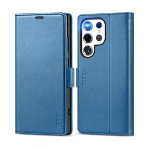 TUCCH Etui pour Galaxy S24 Ultra 5G, Coque Cuir Synthétique, Housse [Blocage RFID] Portefeuille Protection Complète Emplacement de Carte Fonction Support pour Galaxy S24 Ultra (6,8" 2024) - Bleu Clair (EC-GLOBAL FR, neuf)