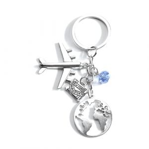 Porte-Cl&eacute;s Avion Voyage Avec Avion Et Passeport Petit Cadeau Rigolo Pour Femme, Couple Ou Amie, Porte Cl&eacute; Personnalis&eacute; Voiture, Id&eacute;e Cadeau Anniversaire (D) (luoximan, neuf)