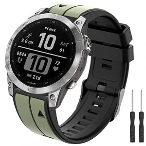 Bracelet Fenix 7/Fenix 6 Bande, 22mm Silicone Remplacement Bracelet pour Garmin Fenix 8 47mm/Fenix 5/Fenix 6 Pro/Fenix 5 Plus/Fenix 6/Fenix 7/Fenix 7 Solar/Forerunner 945/935/Instinct/Approach S60 (BOJYS, neuf)