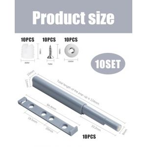 FUGLUS 10 Pcs Push to Open Aimant Poussoir Porte Placard Loquet Magnetique, Amortisseur Porte Placard Push to Open, Poussoir Porte Placard Push Open Porte,Fermeture Push Open Amortisseur Porte (BOOKING PRICELESS, neuf)