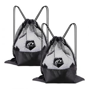 HoaaiGo 2 Pi&egrave;ces Sac &agrave; Dos en Maille, Sacs &agrave; Cordons R&eacute;glable, Sac Filet en Nylon, Sac de Ballon de Football pour La Natation, La Plong&eacute;e, Le Voyage, La Salle de Sport (lanyitao, neuf)