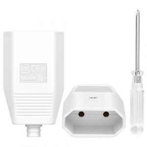 AXFEE 2PCS Prise Electrique Femelle, 250V 2.5A Coupleurs Plats Euro, 2 Broches Coupleur Schuko Plat, Fiche Electrique Femelle Plate avec Tournevis, pour Appareils Electroménagers(Blanc) (Ouuze, neuf)