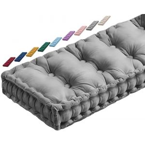 JORTUIO Coussin de Banc Interieur 1 2 3 ou 4 Places, Coussin de Si&egrave;ge de Banc 120x40/100x40/140x40/80x40cm Coussin d'assise pour Banc 10cm d'&eacute;paisseur Mobilier Coussin De Sol(Gris,80x40x10cm) (Danansentt Shop, neuf)