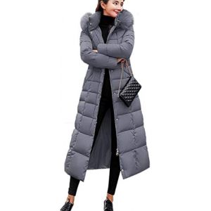 Earnmore Femme Doudoune Longue Manteau Hiver Manteau avec Capuche Fourrure Doudoune Femme Zipp&eacute; Longue Casual Duvet de Coton Parka Slim Fit Veste (IFLETI, neuf)