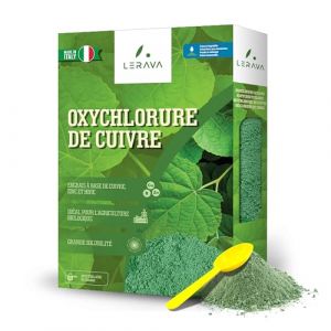 LERAVA Oxychlorure de Cuivre (2x800 g) - Aux maladies fongiques pour Jardin et Arbres Fruitiers - Traitement Mildiou et Cloque du P&ecirc;cher - Engrais foliaire pour Vigne, Tomate et Fraisier (Agricenter Spitaler, neuf)