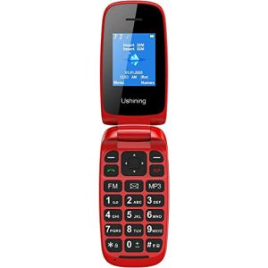 CHAKEYAKE GSM Téléphone Portable Senior Débloqué avec Grandes Touches,Basique Clapet Mobile pour Personnes Âgées |Dual SIM |1.77" TFT |Touches | Radio FM | Bouton SOS,Rouge (Unitech-EU, neuf)