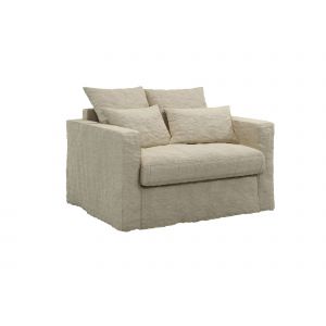 Fauteuil XL lin froissé déhoussable Moëze