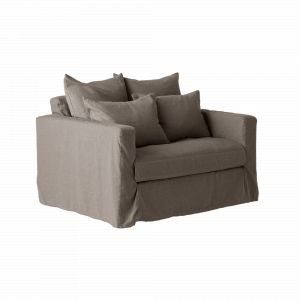 Fauteuil XL lin d&eacute;houssable Mo&euml;ze