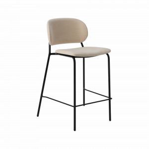 Chaise d'îlot tissu et bois pieds métal Sofia CAMIF