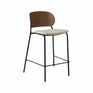 Chaise d'îlot tissu et bois pieds métal Sofia CAMIF