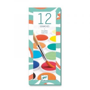 Djeco - Peinture - palette de 12 couleurs gouache