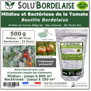 Tout Pour Les Nuisibles - Solu'Bordelaise 500 g Mildiou et Bact&eacute;riose de la tomate