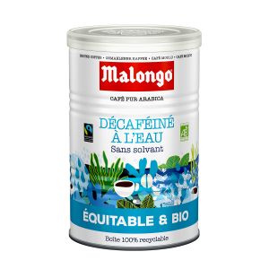 Malongo - Café noir bio moulu - Déca Aqua - 0.25 Kg