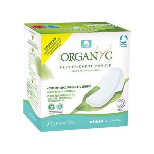 Organyc - Serviettes extra nuit flux très abondant x7