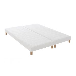 Id Literie - Sommier tapissier à lattes blanc 2x80x200