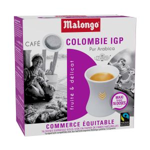 Malongo - Café noir en dosettes - Colombie IGP - Bio - 0.104 Kg