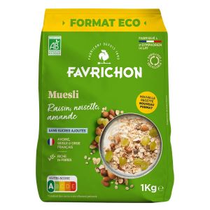 Favrichon - Muesli raisin noisette amande bio 1kg