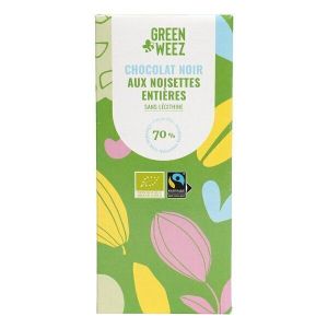 Greenweez - Chocolat noir bio 70% noisettes entières 180g