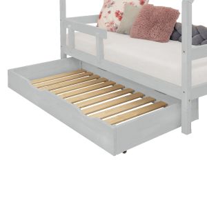 Benlemi - Tiroir de lit 120 x 190 avec sommier BUDDY - gris clair