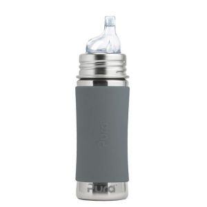 Pura - Biberon d'apprentissage évolutif en inox 325ml Gris foncé