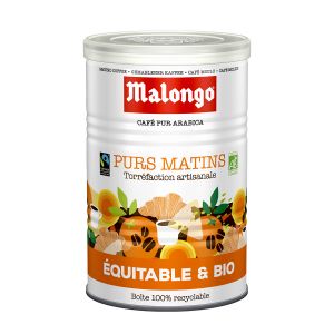 Malongo - Café noir bio moulu - Purs Matins - 0.25 Kg