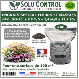 Tout Pour Les Nuisibles - 5 kg - Engrais Spécial Fleurs et Massifs NPK 5-5-10