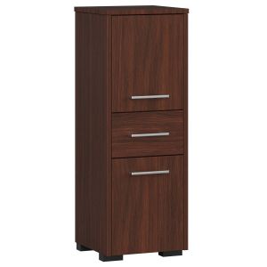 Akord - Armoire de salle de bain Fin Colonne 2 Portes 1 Tiroir Wengé