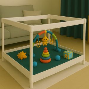 Easy Dort - Tapis de Parc Jeu d'Éveil Bébé - Paon - 75x95x3 cm