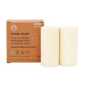 Comme Avant - Recharges déodorant solide abricot & fleurs de cerisier 2x60g
