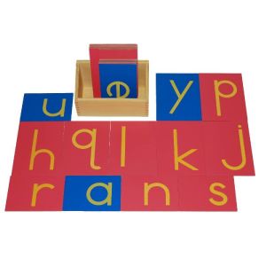 Ambiance Montessori - Lettres rugueuses script avec boite