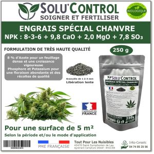 Tout Pour Les Nuisibles - 250 g - Engrais Spécial Chanvre NPK 8-3-6 - Croissance UAB