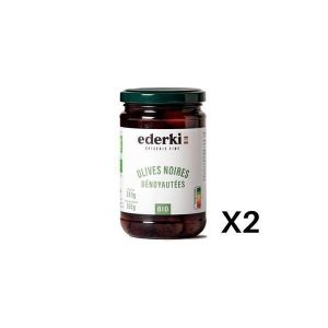 Ederki - Olives noires dénoyautées 280g bio - lot de 2
