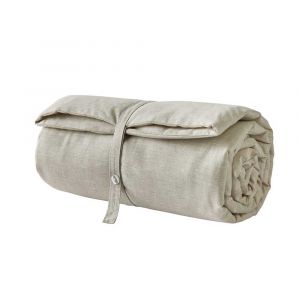 A Demain - Matelas de sol uni en lin beige 90x190