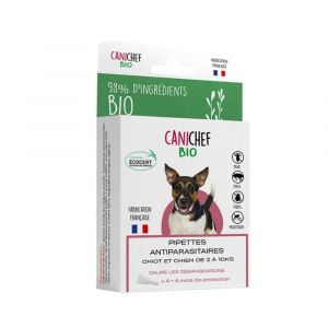 Canichef - Pipettes antiparasitaires chiot et petit chien x4