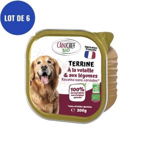Canichef - Lot 6 Terrines sans céréales chien volaille et légumes 300g