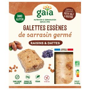 Gaïa - Galettes de sarrasin germé raisins dattes bio 2x100g
