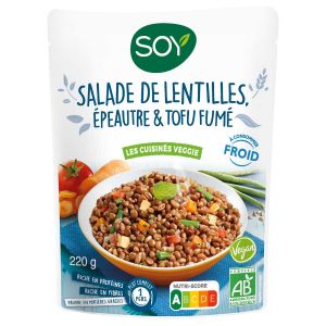 Soy - Salade de lentilles, épeautre et tofu fumé bio 220g